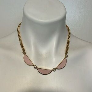 Necklace pink and gold tone